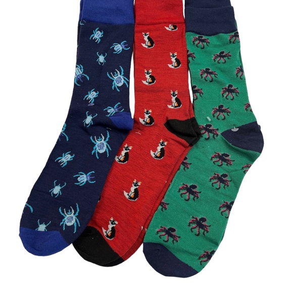 Men’s Crew Socks New Boxed Gift Set- 3 Pack- Critters Theme - Picture 4 of 9